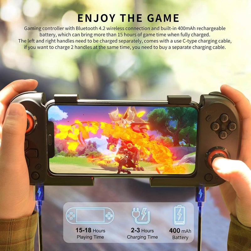 arVin Wireless Gaming Controller for iPhone/iOS/Android with Magnetic Storage, Pocket Size, Portable Bluetooth Gamepad Joystick for iPhone 15/14/13/Samsung Galaxy 22/21/20/Call of Duty Mobile/Genshin - Image 4